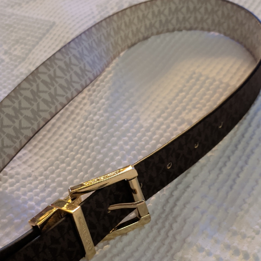 Michael Kors Black and Gold Belt